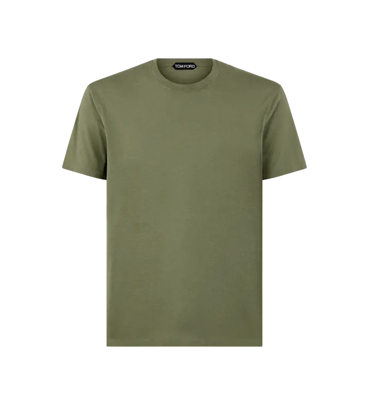 LYOCELL COTTON CREW T-SHIRT PALE ARMY online